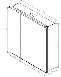 De Aqua Зеркало-шкаф для ванной Алюминиум 70 (AL 503 070 S) серебро – фотография-2