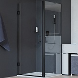 RGW Душевой уголок Hotel HO-045B (HO-011B + Z-050-2B + O-204B) 90x120 профиль черный стекло прозрачное