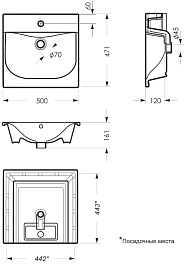 Mixline Тумба с раковиной Брикс 50 2 створки белая/дуб вотан – фотография-7