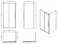 Esbano Душевое ограждение ESF-119PS-GM 110/90 – фотография-3