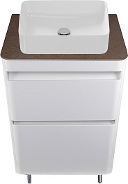 Style Line Тумба с раковиной напольная Атлантика 60, антискрейч, столешница MI03 – фотография-1