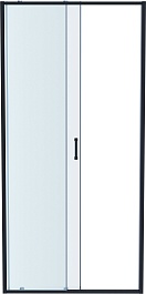 Aquatek Душевая дверь в нишу Ария 100x200 AQ ARI RA 10020BL профиль черный стекло прозрачное – фотография-2