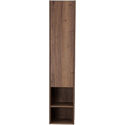BelBagno Пенал для ванной Kraft 33/160 L Rovere Tabacco с открытой полкой – фотография-2