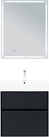 Aquanet Мебель для ванной Бруклин 60 подвесная черная матовая