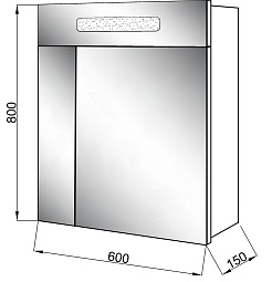 Ceruttispa Мебель для ванной Ломбардия 60 с зеркальным шкафчиком – фотография-5