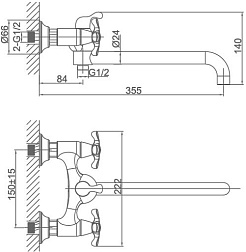 D&K Смеситель "Lorsch Hessen DA1413301" универсальный – фотография-3