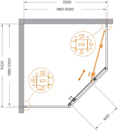 Cezares Душевой уголок Relax 304 RELAX-304-P-1-100-C-GM 100x100 профиль оружейная сталь стекло прозрачное – фотография-7