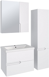 Runo Шкаф пенал Стокгольм 35 R подвесной белый – фотография-2