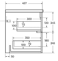 Cezares Тумба с раковиной Duet-N 80 подвесная CZR-8073-80 альпака брашированная – фотография-8