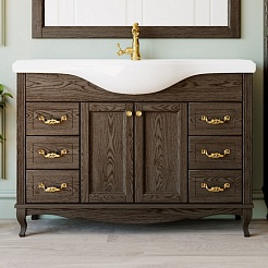 ValenHouse Тумба с раковиной Эллина 120 кальяри, фурнитура золото – фотография-1