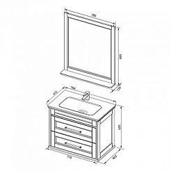 Aquanet Мебель для ванной Бостон 80 М белая – фотография-9