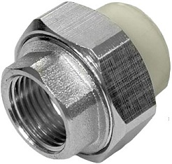 ФД Пласт 1841 Муфта PPR серая разъемная ВР 63 х 2" (413686) – фотография-1