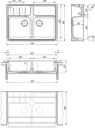 Florentina Мойка кухонная Вилладжио 900 антрацит – фотография-5