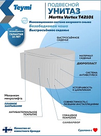 Teymi Унитаз подвесной Martta Vortex T42101 – фотография-12