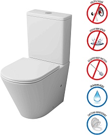 Grossman Унитаз компакт Tornado GR-4450MSQ белый матовый – фотография-8