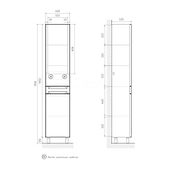 Equil Шкаф пенал Corner 40 напольный белый – фотография-7