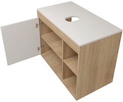 Teymi Тумба с раковиной Nura 80 Ellie 60 подвесная дуб/белый – фотография-5