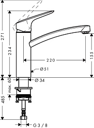 Hansgrohe Смеситель Logis 71832000 для кухонной мойки – фотография-2