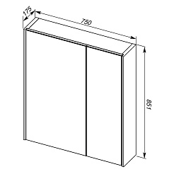Aquanet Зеркальный шкаф "Тулон 75" белый – фотография-4