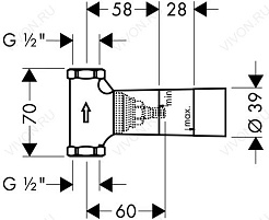 Hansgrohe Запорный вентиль 15973180 шпиндельный, скрытая часть – фотография-2