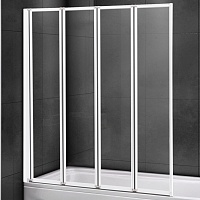 Cezares Шторка на ванну Relax RELAX-V-4-90/140-C-Bi 90 профиль белый стекло прозрачное