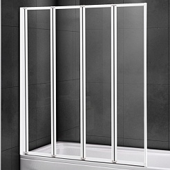 Cezares Шторка на ванну Relax RELAX-V-4-90/140-C-Bi 90 профиль белый стекло прозрачное – фотография-1