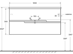 Cezares Тумба с раковиной Duet 100 подвесная CZR-8073-100 bianco lucido – фотография-9