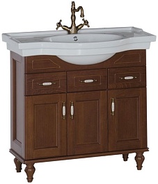 Aquanet Тумба с раковиной Амелия H 90 орех – фотография-1