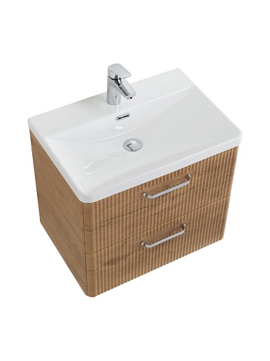 BelBagno Тумба с раковиной Due 50 подвесная Rovere Nature ручки Хром полированный – фотография-8