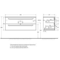 BelBagno Мебель для ванной Eco Cer-N 120 R bianco lucido ручки чёрные – фотография-4