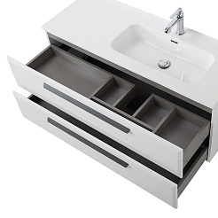 Cezares Тумба с раковиной Eco Cer-N 120 R bianco lucido CZR-8095-120-R ручки серые – фотография-5