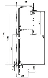 Frap Душевая стойка F24002 с крючками хром – фотография-4