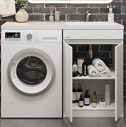 Onika Мебель для ванной Милтон Нова 120 R под стиральную машину белая – фотография-6