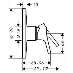 Hansgrohe Смеситель Talis S Highflow 72607000 для душа – фотография-2