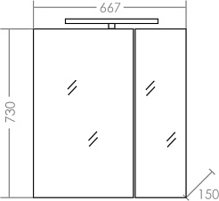 СанТа Зеркальный шкаф Стандарт 70 свет белый – фотография-8