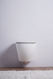 Esbano Унитаз Azalea подвесной безободковый белый матовый – фотография-5