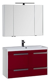 Aquanet Мебель для ванной "Тиволи 100" бордо – фотография-1
