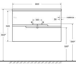 Cezares Тумба с раковиной Duet 80 подвесная CZR-8095-80 bianco lucido – фотография-3