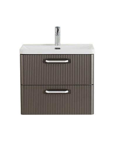 BelBagno Тумба с раковиной Due 50 подвесная Оружейная сталь ручки Белые – фотография-2