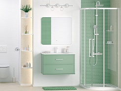 Brevita Мебель для ванной Verde 80 подвесная зеленая – фотография-2