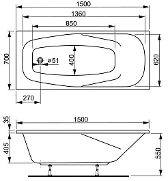 Vagnerplast Акриловая ванна Aronia 150x70 – фотография-3