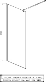 Aquatek Душевая перегородка 140x200 AQ WIW 14020CH с держателем профиль хром стекло прозрачное – фотография-5