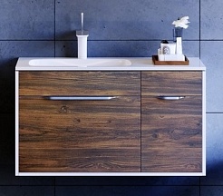 Aqwella Тумба для умывальника Malaga 90 L крафт темный – фотография-1