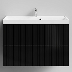 Водолей Тумба под раковину Тач 90 подвесная черная – фотография-1