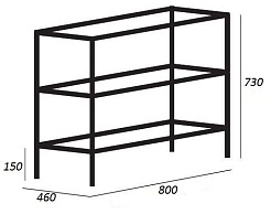 Cezares Каркас под раковину двухъярусный Cadro 80 Nero напольный – фотография-2