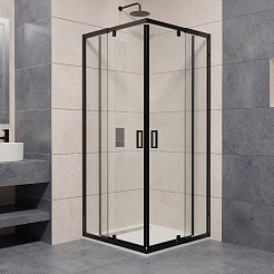 RGW Душевой уголок Passage PA-038B 80x80 профиль черный стекло прозрачное – фотография-2