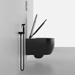 Ceruttispa Унитаз подвесной Oglio Aria MB CT9239 черный матовый – фотография-7