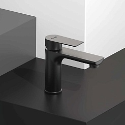 Frap Смеситель для раковины H806-6 F10806-6 черный – фотография-2