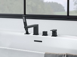 Aquatek Смеситель на борт ванны Либра AQ1648MB матовый черный – фотография-3