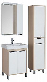 Aquanet Тумба с раковиной "Гретта 60" 2 двери светлый дуб (171554) – фотография-6